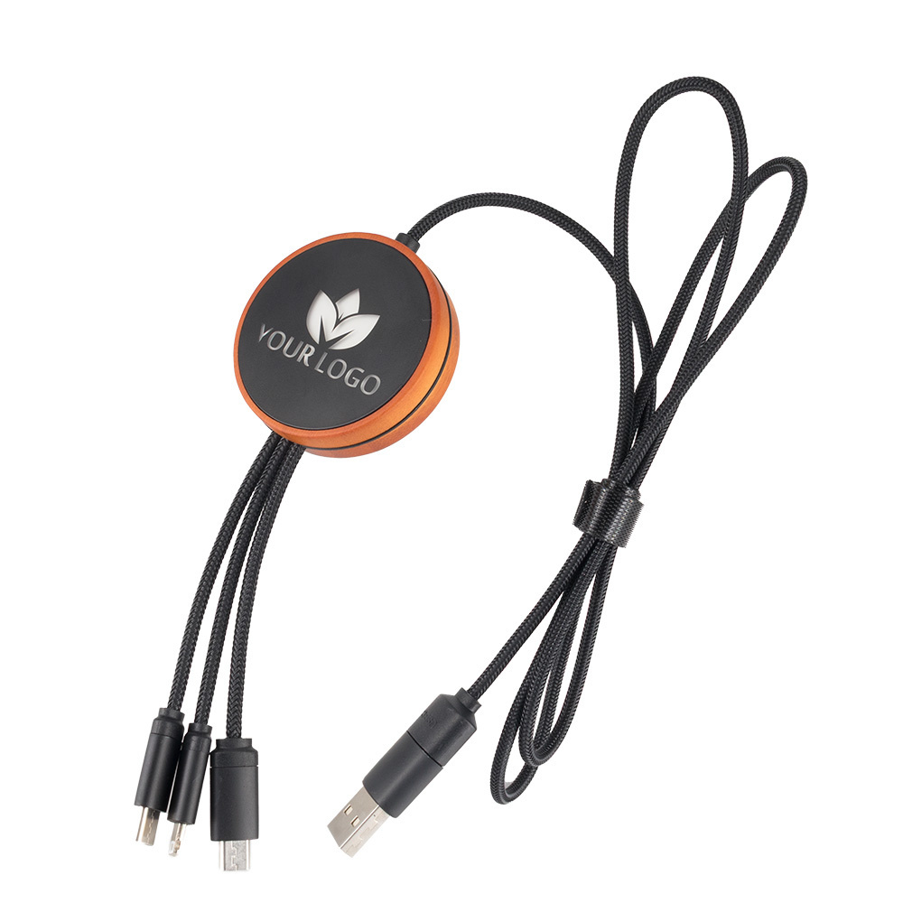 Logo trade promotional merchandise photo of: Big cable 4in1 with illuminated logo - i5w