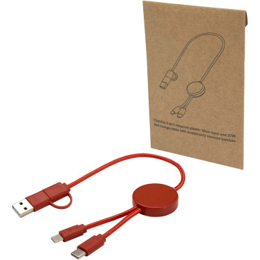 Logotrade promotional merchandise picture of: Citala 5-in-1 recycled plastic 30 cm data sync and 27W fast charge cable
