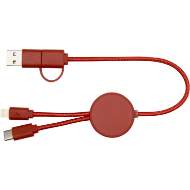 Logotrade promotional item picture of: Citala 5-in-1 recycled plastic 30 cm data sync and 27W fast charge cable