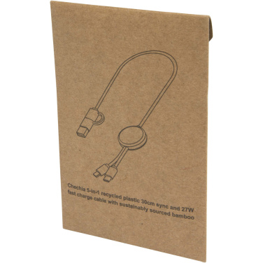 Logo trade advertising product photo of: Citala 5-in-1 recycled plastic 30 cm data sync and 27W fast charge cable