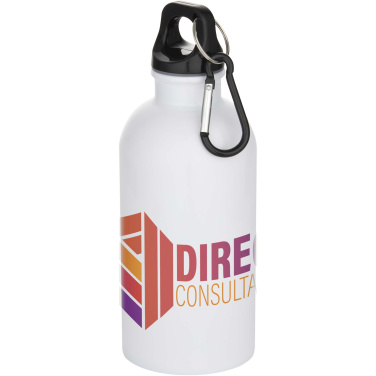Logotrade business gift image of: Oregon 400 ml sublimation RCS recycled single wall stainless steel water bottle with carabiner