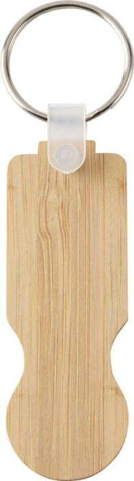 Logo trade promotional merchandise photo of: Ronan bamboo trolley keychain