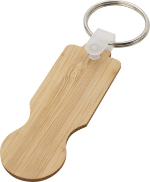 Logotrade promotional product image of: Ronan bamboo trolley keychain