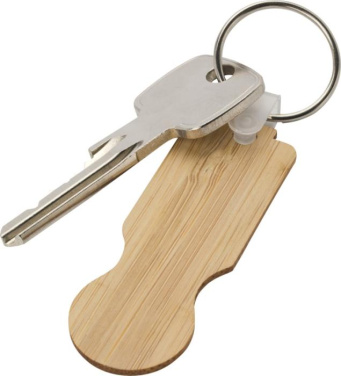 Logo trade corporate gift photo of: Ronan bamboo trolley keychain