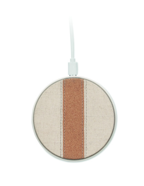 Logo trade corporate gift photo of: Cork wireless charger 15W