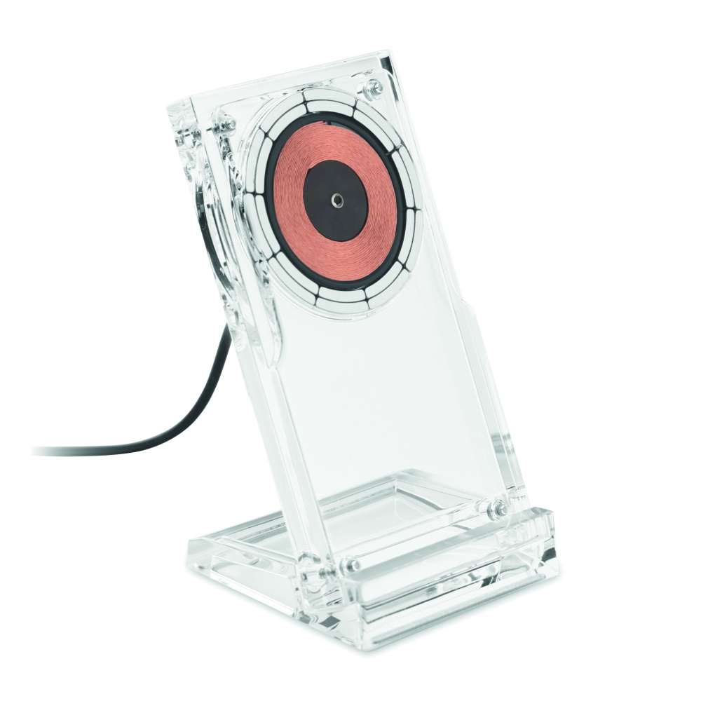 Logo trade promotional merchandise image of: Acrylic wireless charger 15W