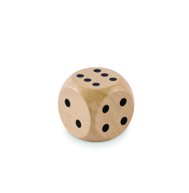 Logo trade promotional gift photo of: Schima wooden dice 3cm dia