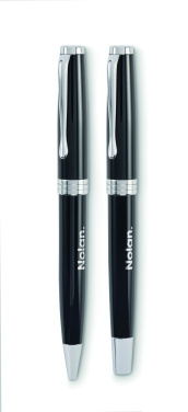 Logo trade promotional gifts image of: Ball pen and roller set