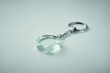 Logo trade advertising products image of: Glass round award key ring