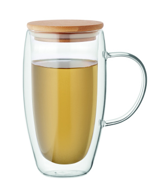 Logo trade promotional gift photo of: Double wall glass mug 450ml