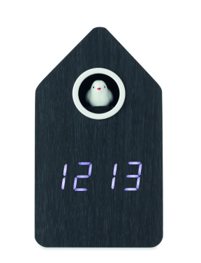 Logo trade advertising products image of: MDF cuckoo alarm clock