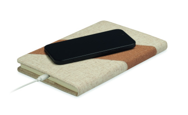 Logo trade promotional products image of: A5 notebook with 15W charger