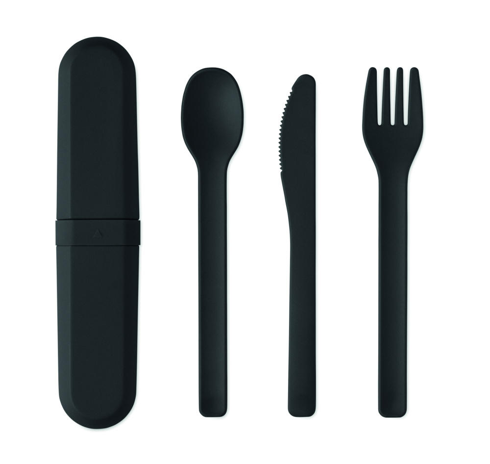 Logo trade promotional products picture of: Cutlery set and case in PLA