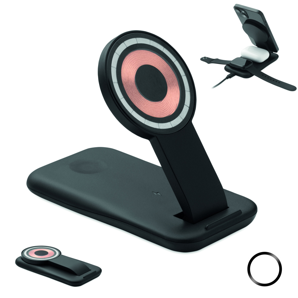 Logotrade promotional products photo of: 3 in 1 wireless charger 15W