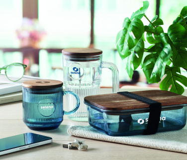 Logotrade advertising product picture of: Ribbed glass mug 300ml