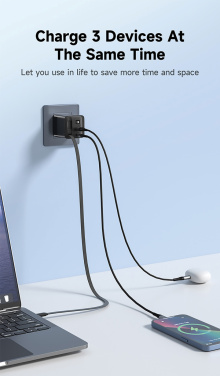 Logotrade promotional giveaways photo of: Urban Vitamin Mendocino 65W GaN charger retractable cable