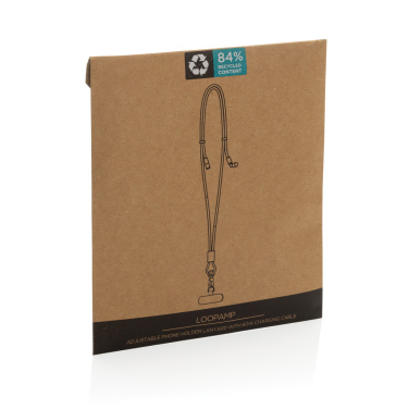 Logo trade corporate gifts image of: LoopAmp RCS RPET adjustable phone cord with 60W cable