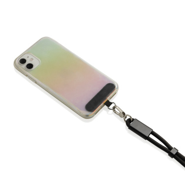 Logo trade promotional merchandise photo of: LoopAmp RCS RPET adjustable phone wrist strap 60W cable