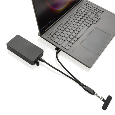 Logo trade promotional gift photo of: LoopAmp RCS RPET adjustable phone wrist strap 60W cable