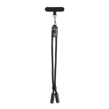 Logotrade business gift image of: LoopAmp RCS RPET adjustable phone wrist strap 60W cable