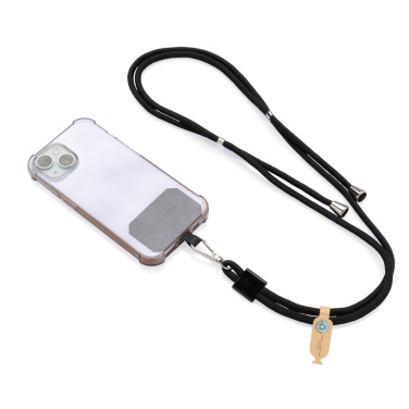 Logo trade promotional gifts picture of: CarryLoop RCS recycled PET adjustable phone holder lanyard