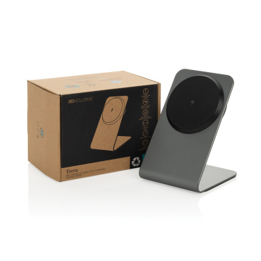 Logo trade advertising product photo of: Terra aluminium 15W magnetic wireless charging phone stand