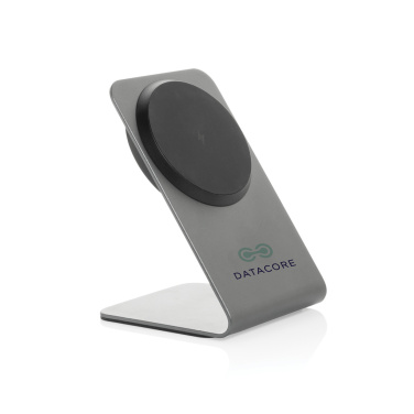 Logo trade advertising products image of: Terra aluminium 15W magnetic wireless charging phone stand
