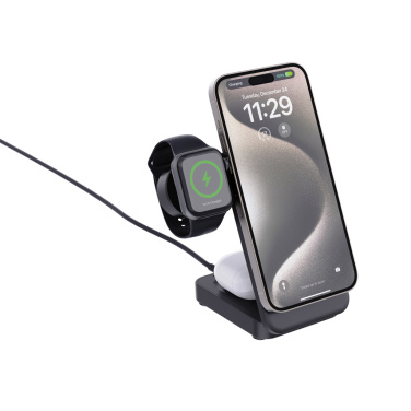 Logo trade promotional items image of: Urban Vitamin Arcadia RCS rplastic 15W 3in1 magnetic charger