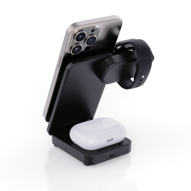 Logo trade promotional merchandise picture of: Urban Vitamin Arcadia RCS rplastic 15W 3in1 magnetic charger