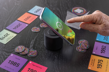 Logo trade promotional giveaway photo of: Magpulse RCS recycled plastic 3W speaker w/magnetic holder