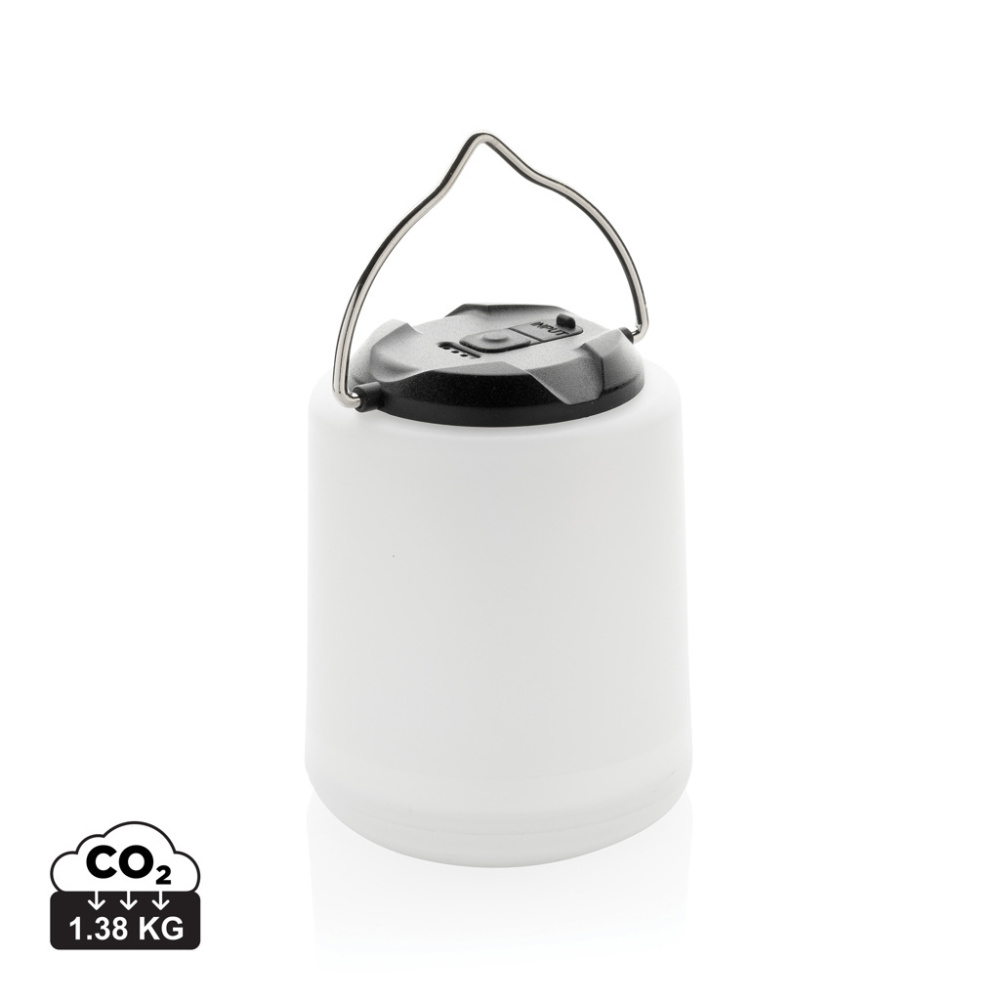 Logo trade promotional products picture of: Limio RCS recycled plastic portable re-chargeable table lamp