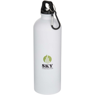 Logotrade promotional gift image of: Oregon 750 ml matte RCS recycled single wall stainless steel water bottle with carabiner