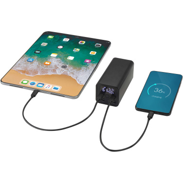 Logo trade promotional merchandise image of: Acamar 20.000 mAh 70W recycled aluminium laptop power bank