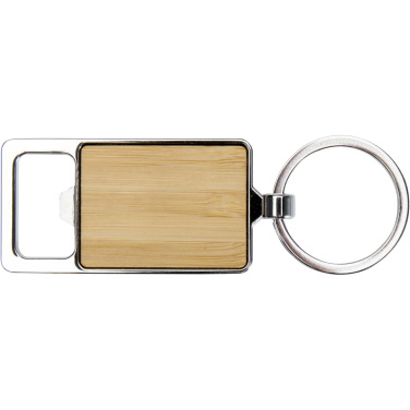 Logotrade promotional item image of: Snapper bamboo keychain with bottle opener