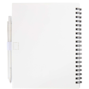 Logo trade promotional items image of: Niove recycled plastic soft cover notebook and ballpoint pen set (blue ink)