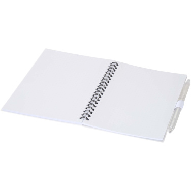 Logo trade corporate gifts picture of: Niove recycled plastic soft cover notebook and ballpoint pen set (blue ink)