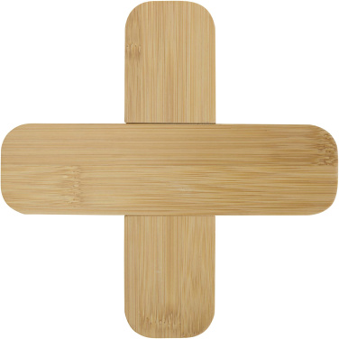 Logo trade business gifts image of: Croc bamboo trivet - large