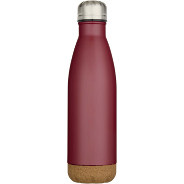 Logo trade promotional item photo of: Cove 500 ml double wall vacuum insulated stainless steel water bottle with cork details