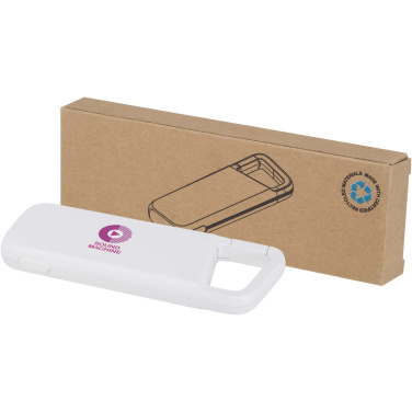 Logo trade promotional merchandise picture of: Alkes 5000 mAh 12W recycled plastic water resistant power bank with carabiner