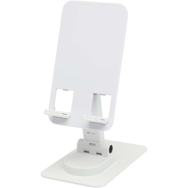 Logotrade promotional products photo of: Alhena recycled plastic foldeable phone holder with metal desk stand