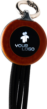 Logotrade promotional items photo of: 4-in-1 cable with elighted logo in a wooden casing