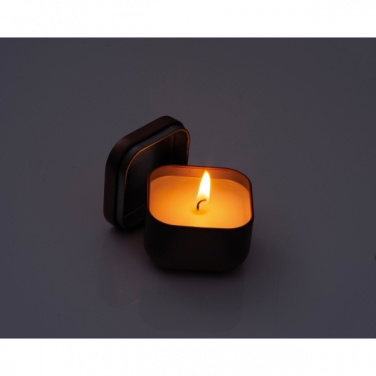 Logo trade promotional giveaway photo of: Candle in tin PRAGUE