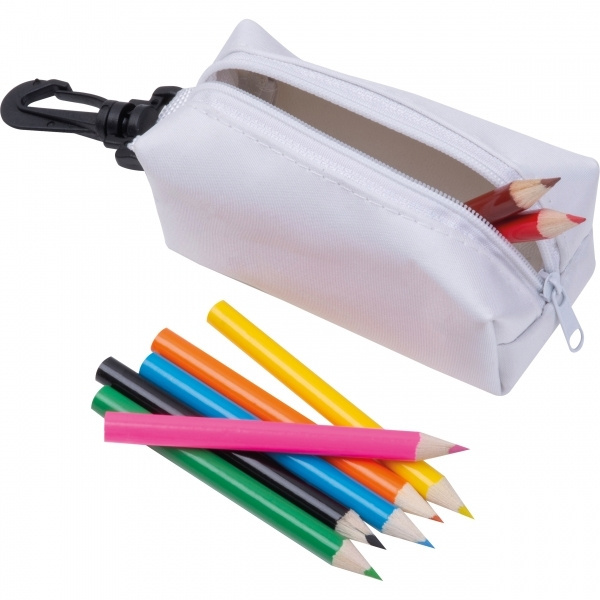 Logo trade promotional merchandise image of: Case with Colored Pencils CARLTON