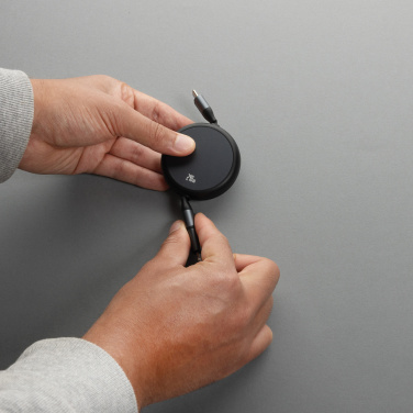 Logo trade business gifts image of: Terra RCS recycled aluminium retractable 240W 2-in-1 cable