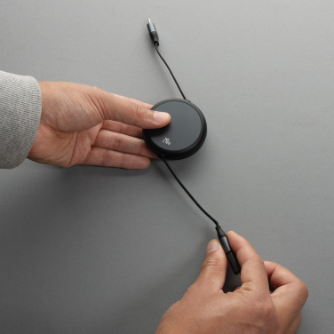 Logo trade advertising products image of: Terra RCS recycled aluminium retractable 240W 2-in-1 cable
