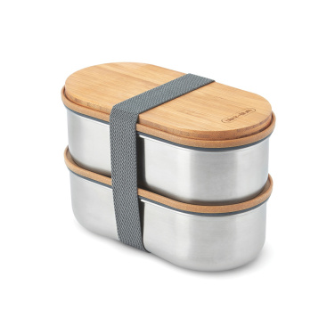 Logo trade promotional products picture of: Black+Blum Stainless Steel Double Bento Box