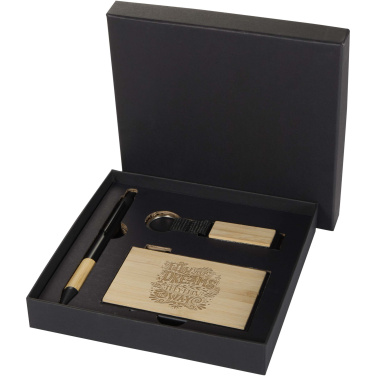 Logotrade business gifts photo of: Minka RCS recycled aluminium ballpoint pen, keychain and RFID card holder gift set