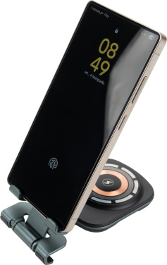 Logo trade promotional gifts image of: Phone holder with wireless charger
