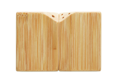 Logo trade promotional merchandise photo of: Bamboo salt & pepper set