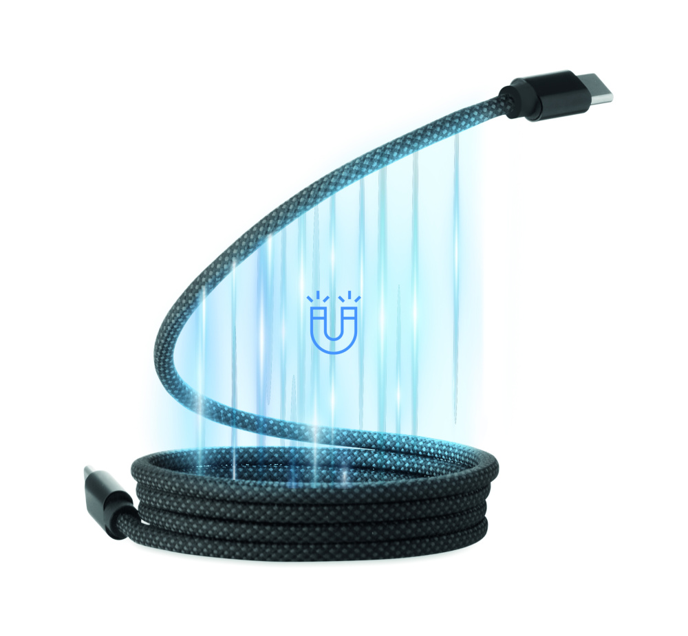 Logo trade promotional item photo of: Braided magnetic cable in RPET